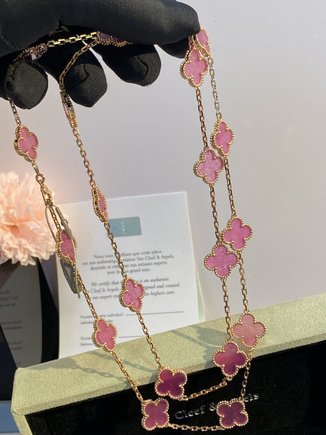 Van Cleef & Arpels Alhambra Pink Gold Necklace